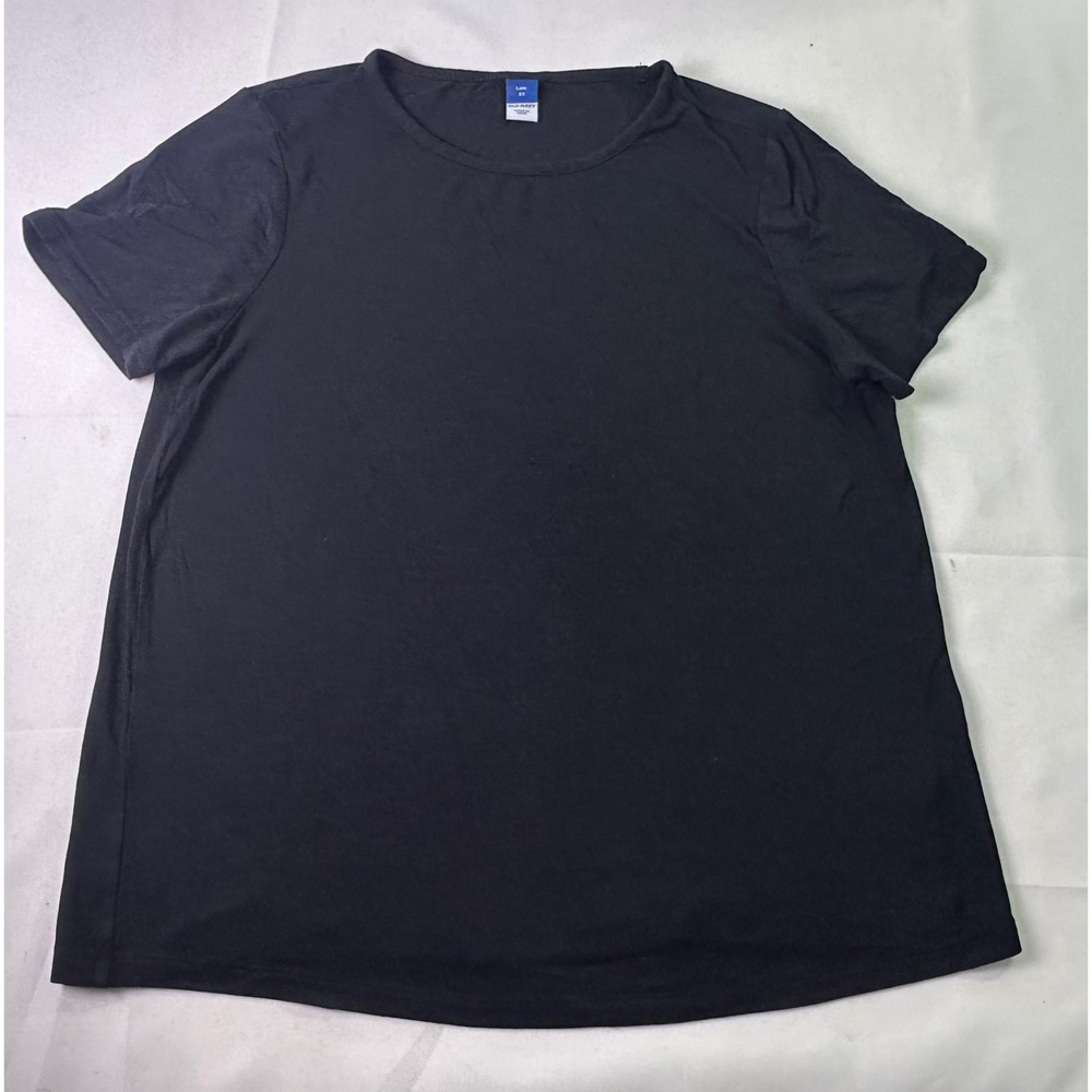 Old Navy Luxe Womens Tee XS Black Crew Neck Short Sleeve Rayon Spandex Basic Top